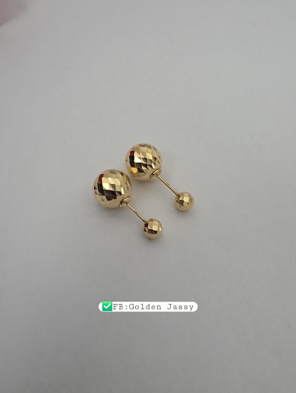 18K Real Gold Ball Stud 12mm